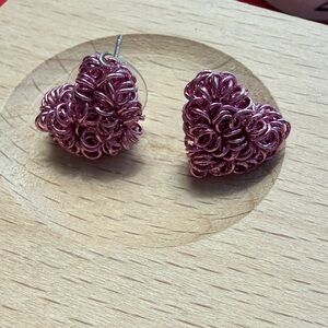 Elegant Pink Heart Earrings